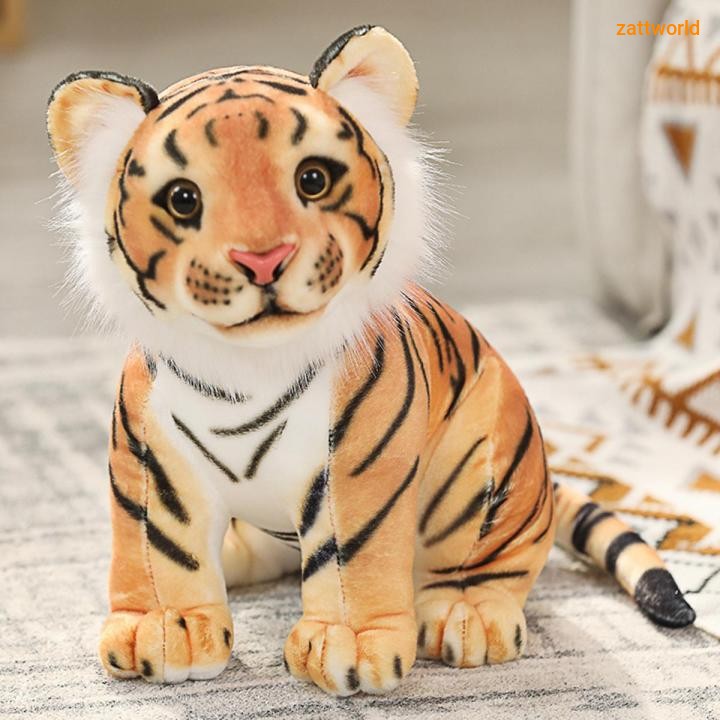 23cm Simulation Baby Tiger Plush Toy Stuffed Soft Wild Animal Forest Tiger Pillow Dolls for Kids Birthday Gift