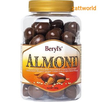 Chocolate Beryl’s ALMOND Coated with Milk Chocolate Bottle 400g Coklat
